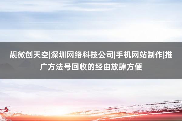 靓微创天空|深圳网络科技公司|手机网站制作|推广方法号回收的经由放肆方便